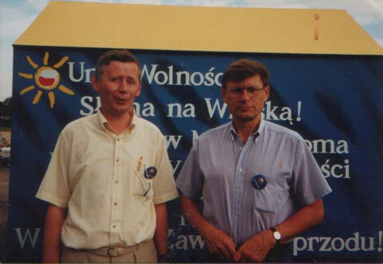 Z Leszkiem Balcerowiczem w Eku w czasie kampanii wyborczej w 1997 roku